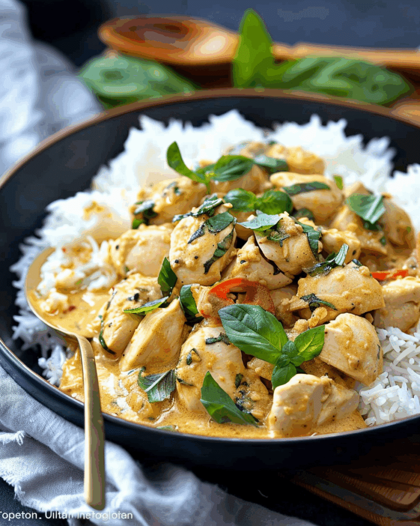 Basil Chicken with Coconut Curry Sauce
