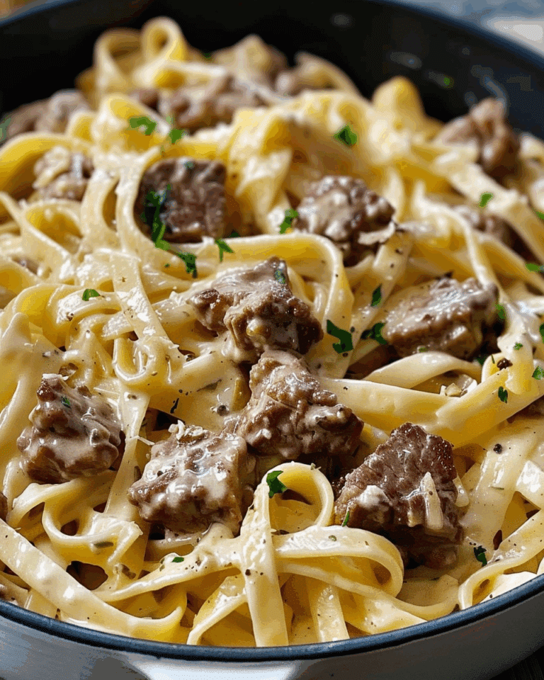 One-Pot Creamy Beef and Garlic Butter Pasta