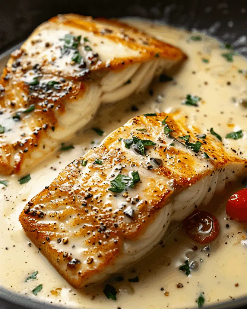 Pan-Seared White Fish in Creamy White Wine Sauce
