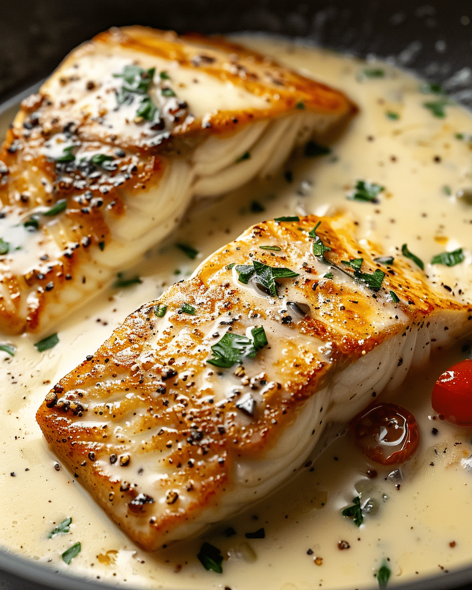Pan-Seared White Fish in Creamy White Wine Sauce