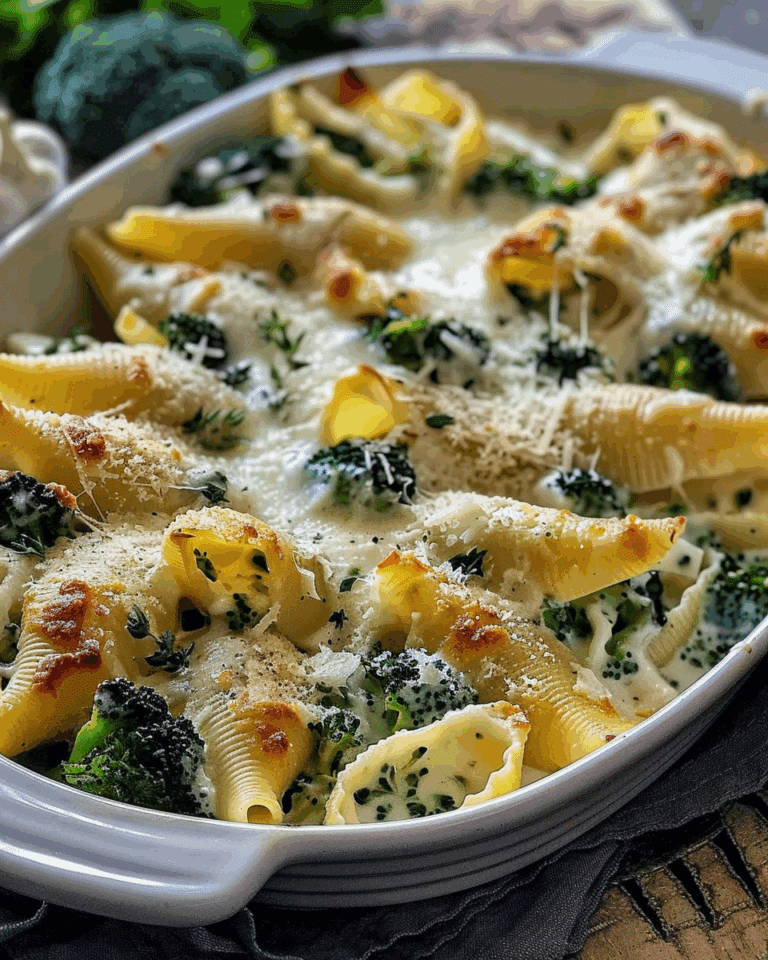 Chicken & Broccoli Alfredo Stuffed Shells