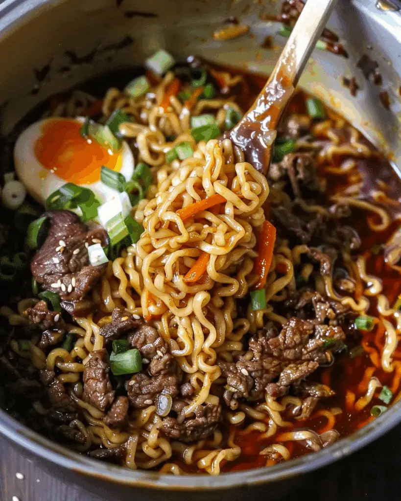 Slow Cooker Beef Ramen Noodles