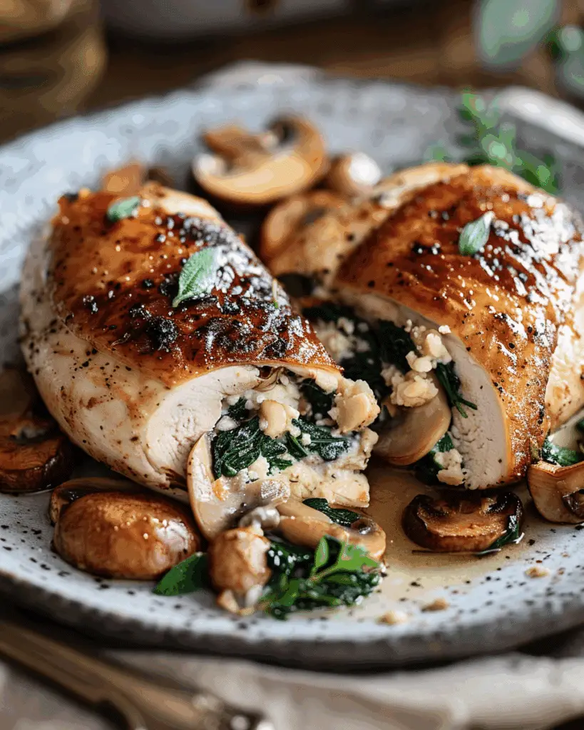 Mushroom Stuffed Chicken Breast