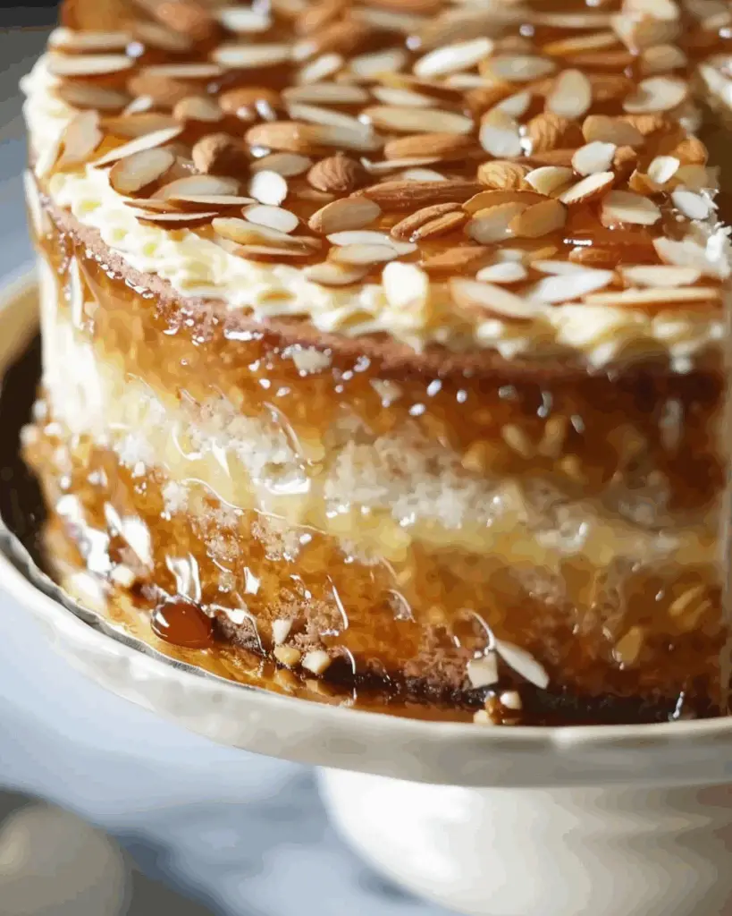 Heavenly Honey Almond Bee Sting Cake