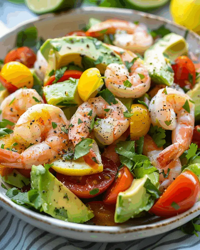 Lemony Shrimp Avocado Tomato Salad