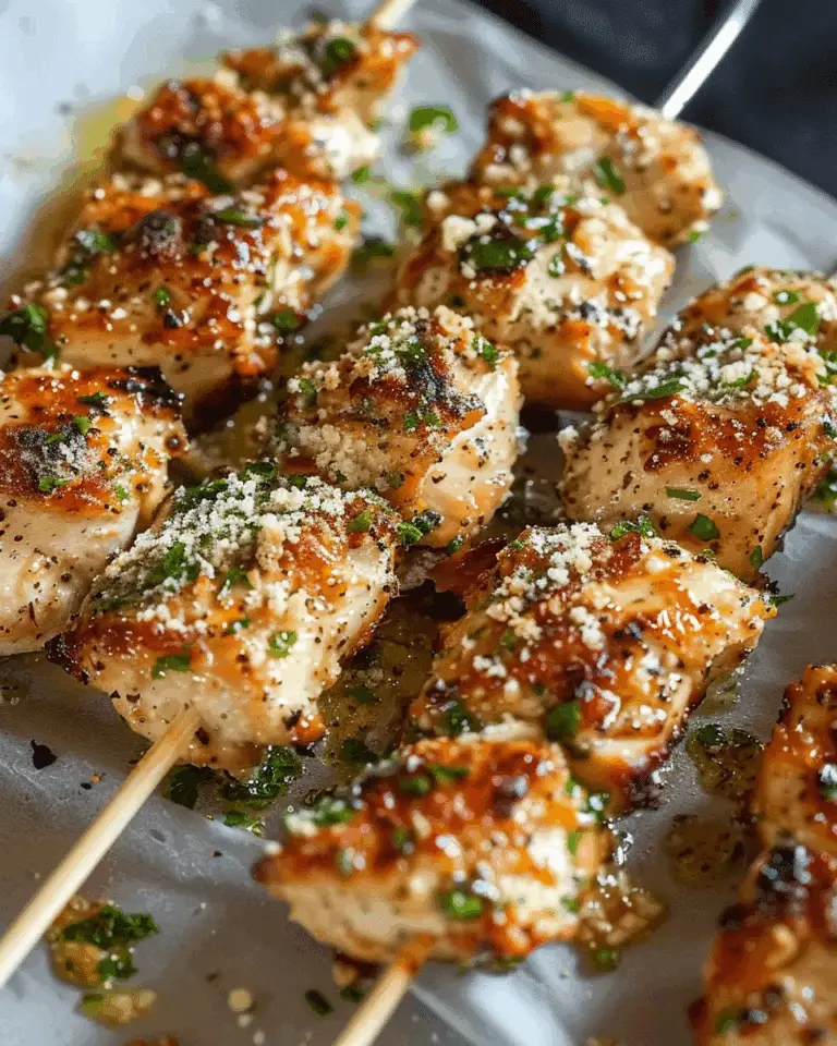 Ranch Garlic Parmesan Chicken Skewers