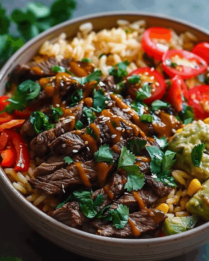 Steak Queso Rice Bowl