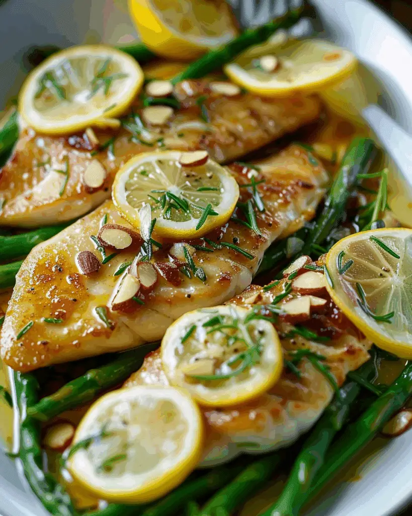 Sole Amandine with Lemon Beans