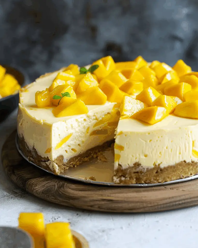 Creamy and Indulgent No-Bake Mango Cheesecake
