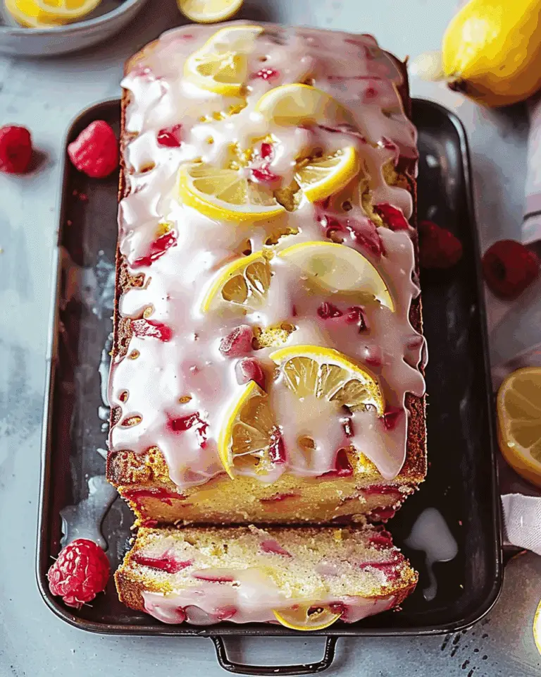 Lemon Rhubarb Loaf with Glaze