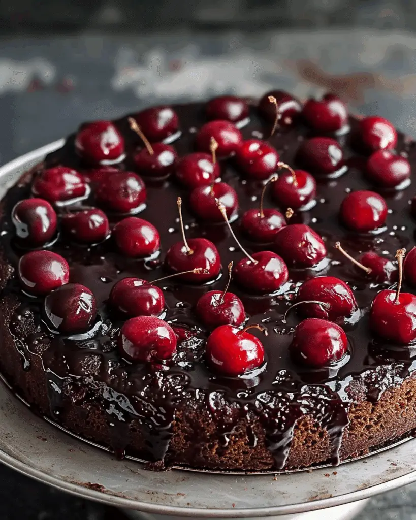 Chocolate Cherry Upside-Down Cake