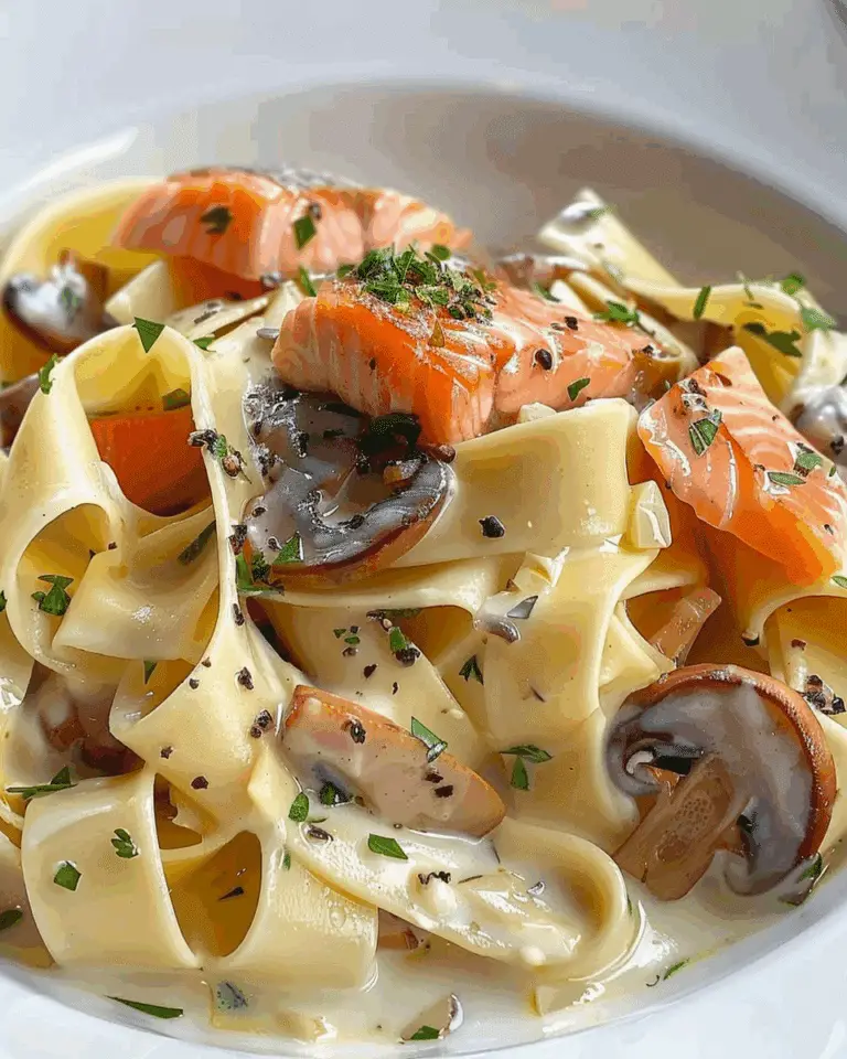 Pappardelle with Salmon and Shiitake Mushrooms