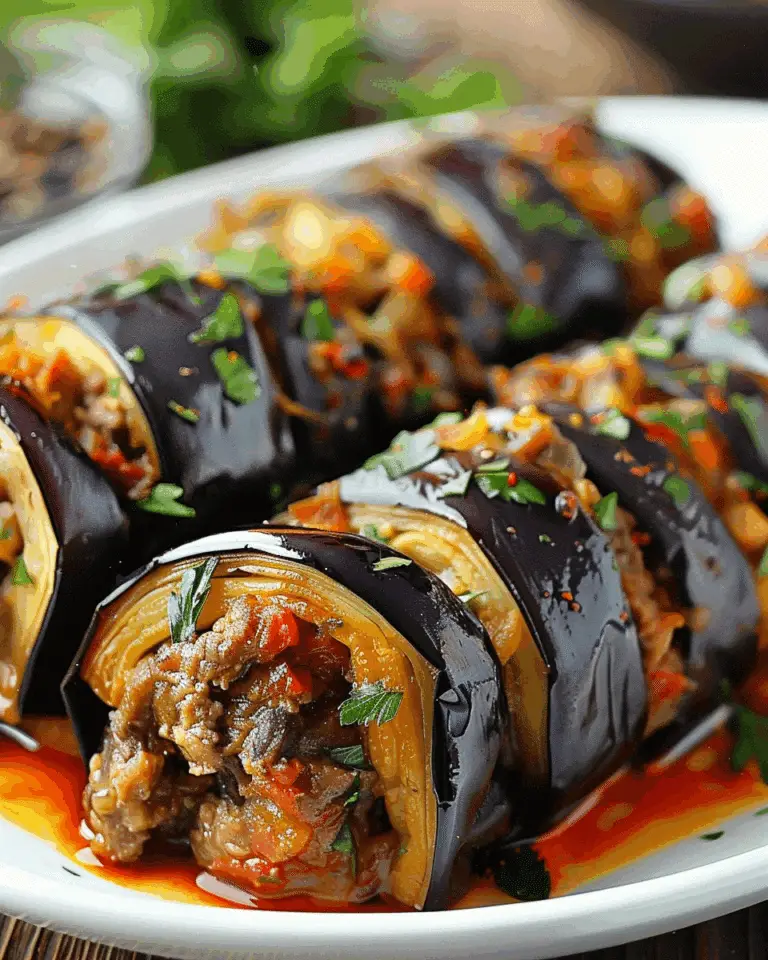 Spicy Beef Eggplant Rolls