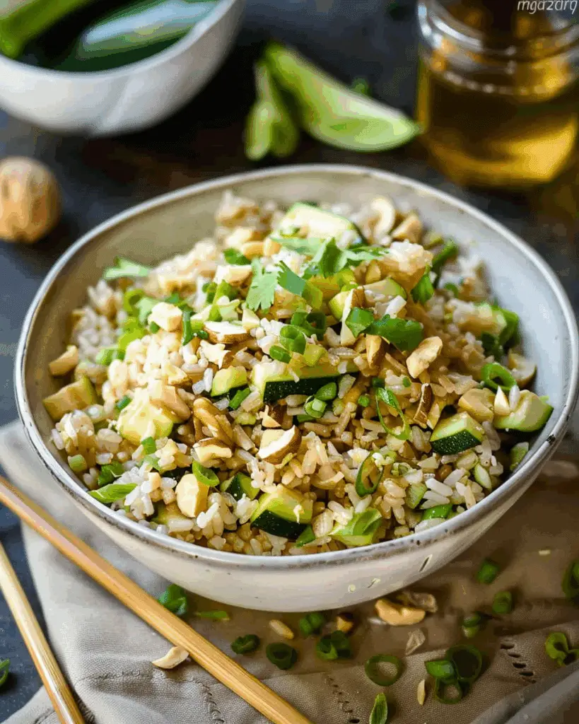 Zucchini Fried Rice with Walnuts