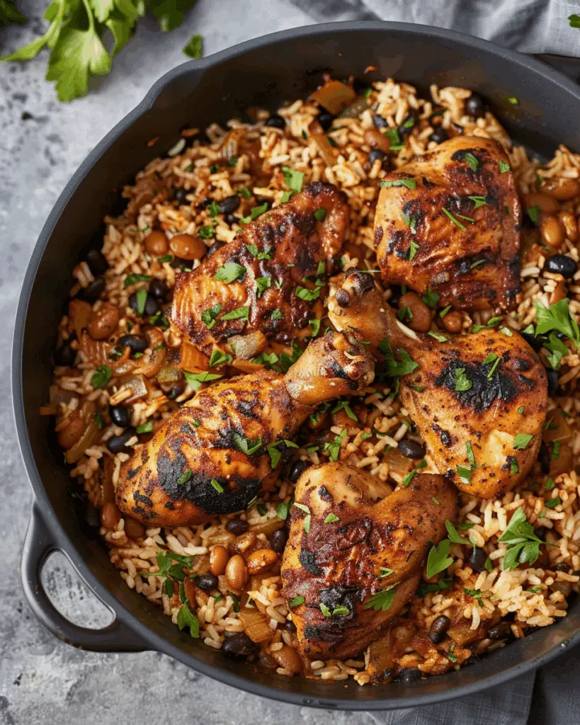 Spiced Chicken With Rice and Black-Eyed Peas
