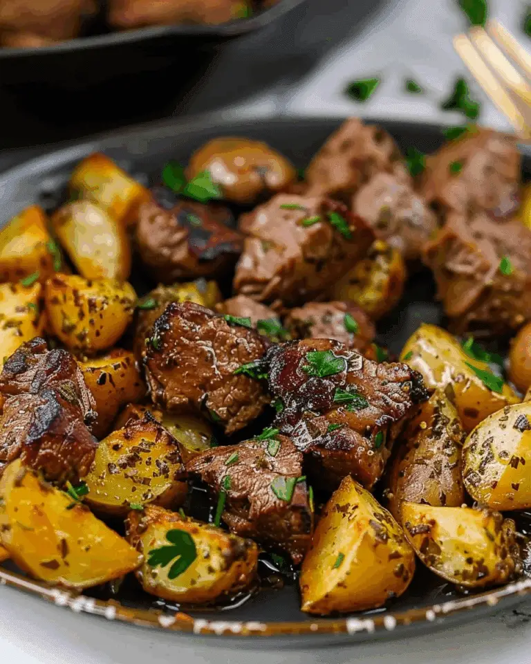 Butter Steak Bites with Garlic Herb Potatoes