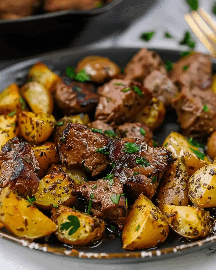 Butter Steak Bites with Garlic Herb Potatoes