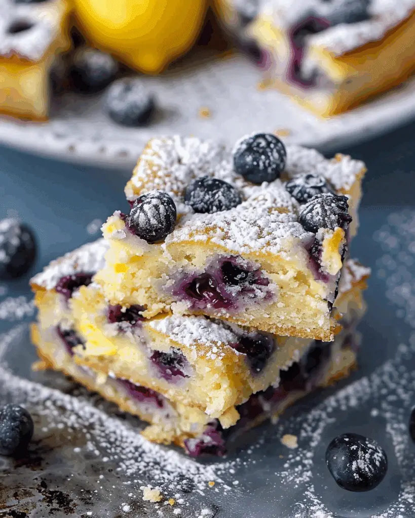 Blueberry Lemon Gooey Butter Cake