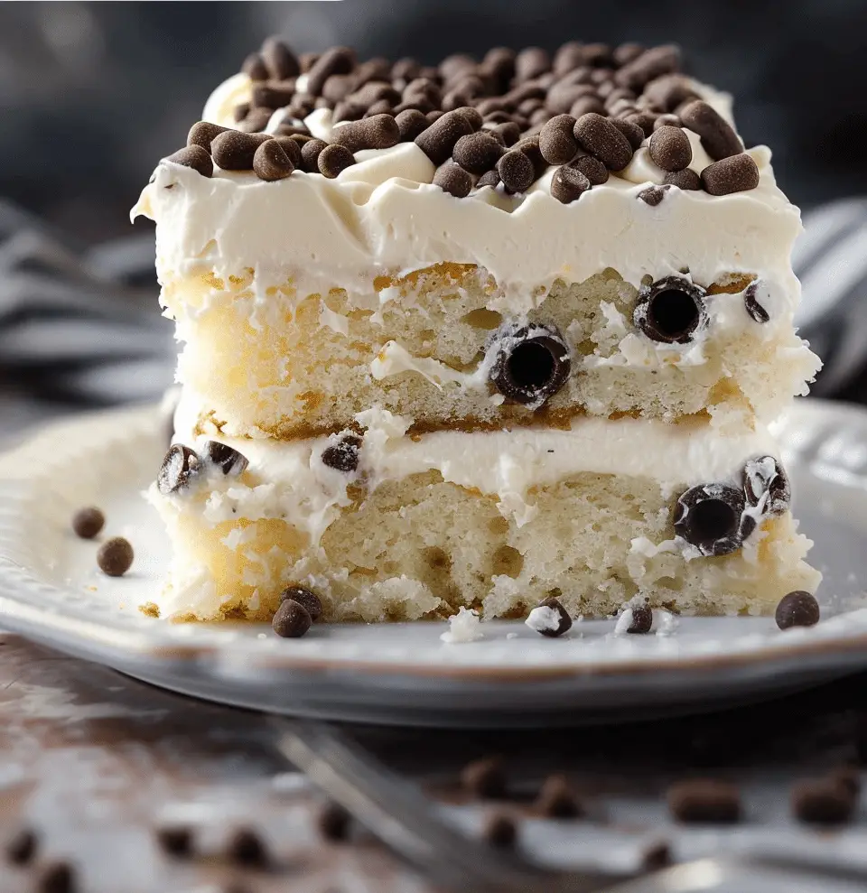 Cannoli Poke Cake