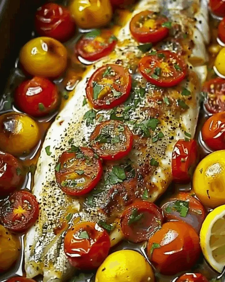Baked Mediterranean Fish with Tomatoes and Lemon