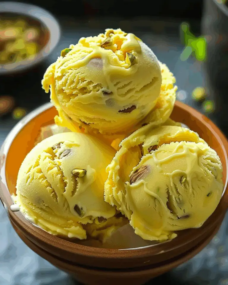 Homemade Mango Pistachio Ice Cream