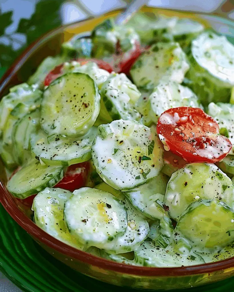 Grandma’s Creamy Italian Cucumber Salad