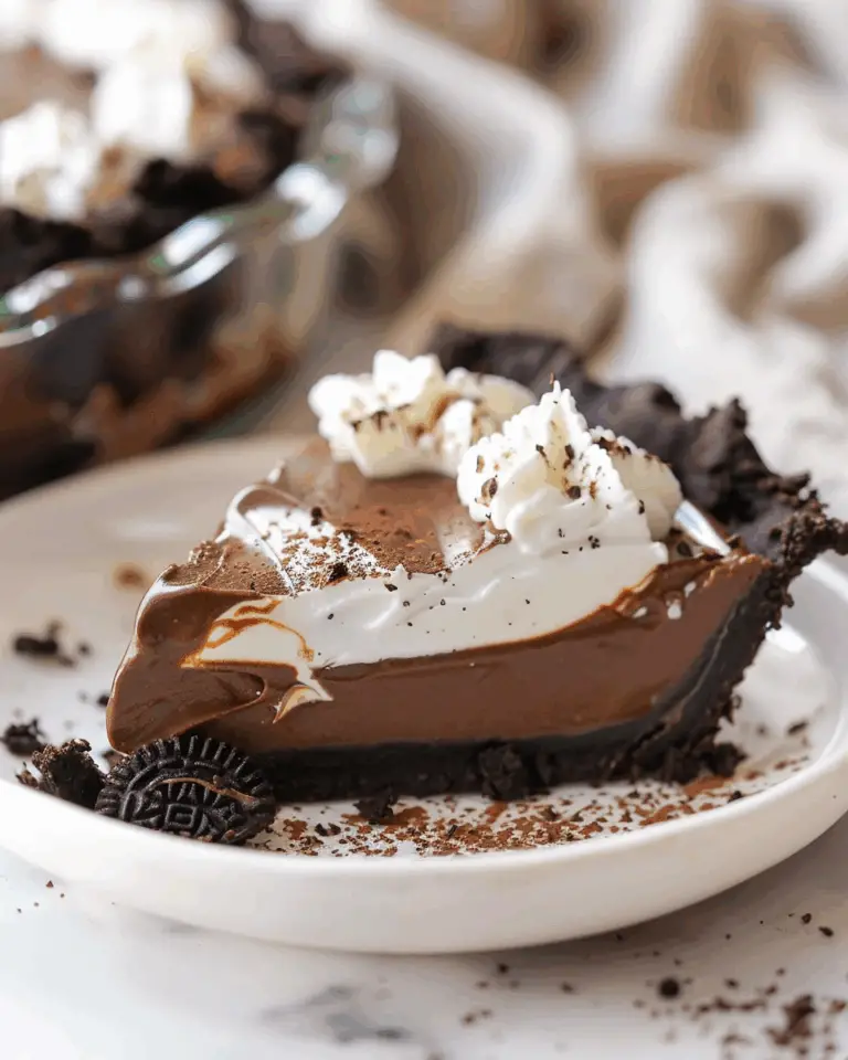Homemade Chocolate Pie with Oreo Crust