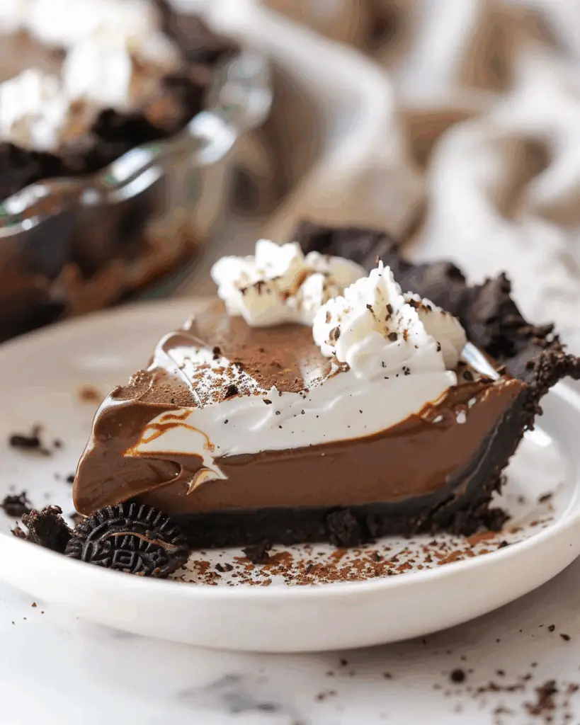 Homemade Chocolate Pie with Oreo Crust