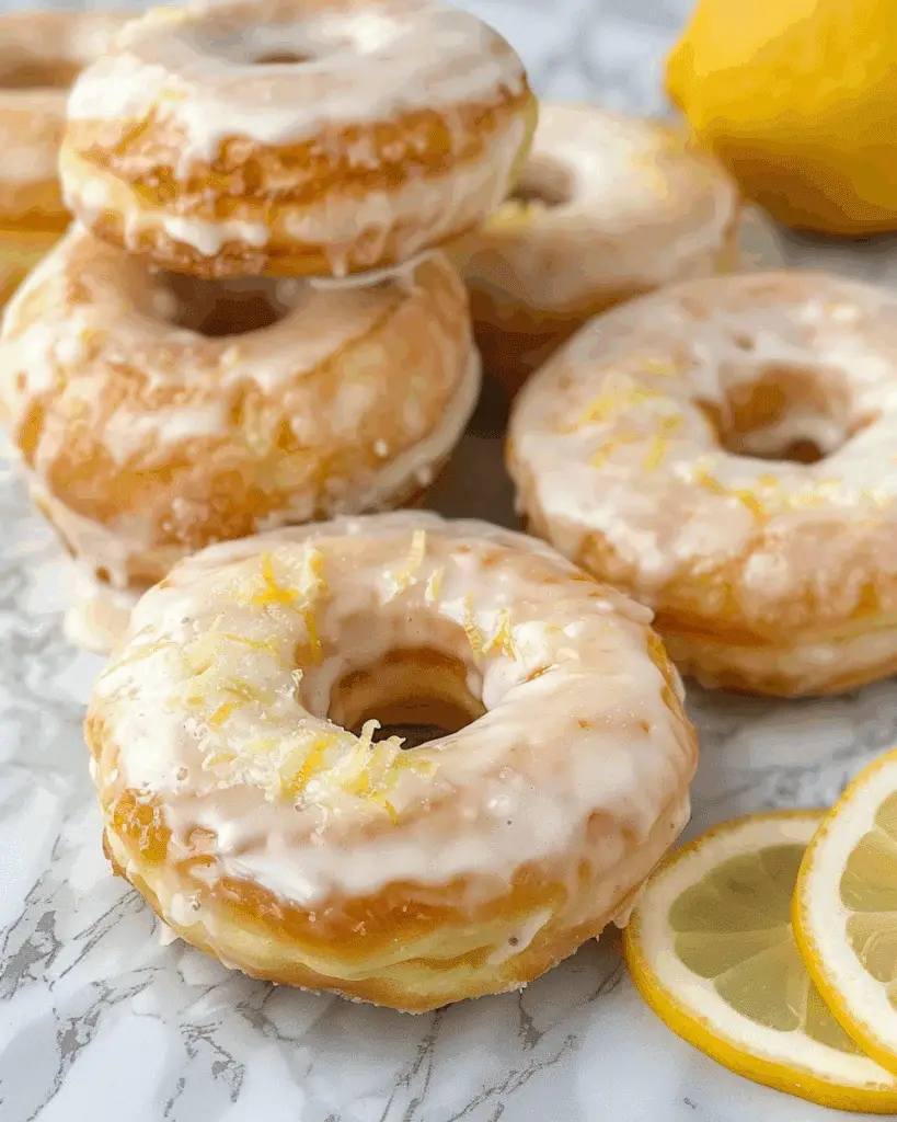Lemon Glazed Air Fryer Donuts