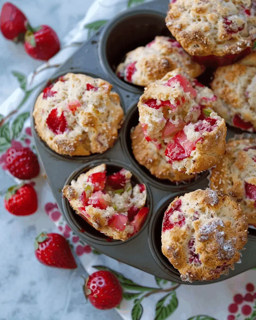 Strawberry Rhubarb Muffin Tin Scones