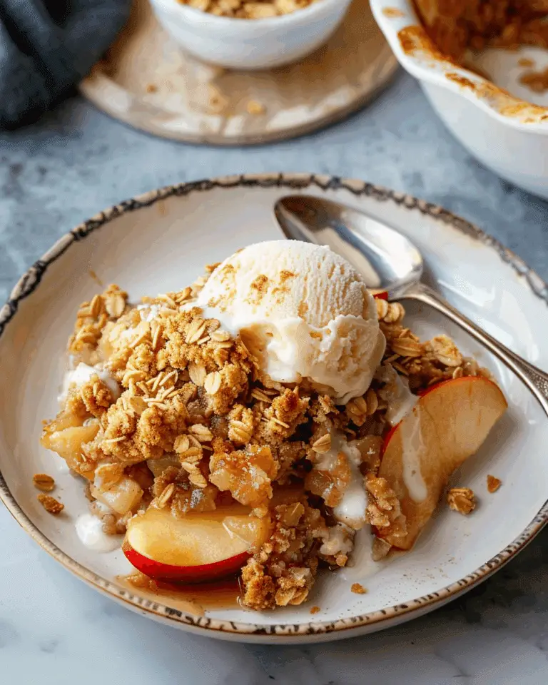 Apple Crisp With Vanilla Ice Cream
