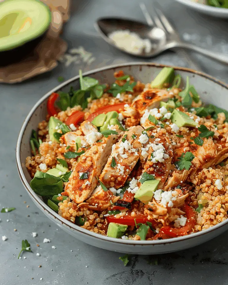 Healthy Buffalo Quinoa Chicken Salad