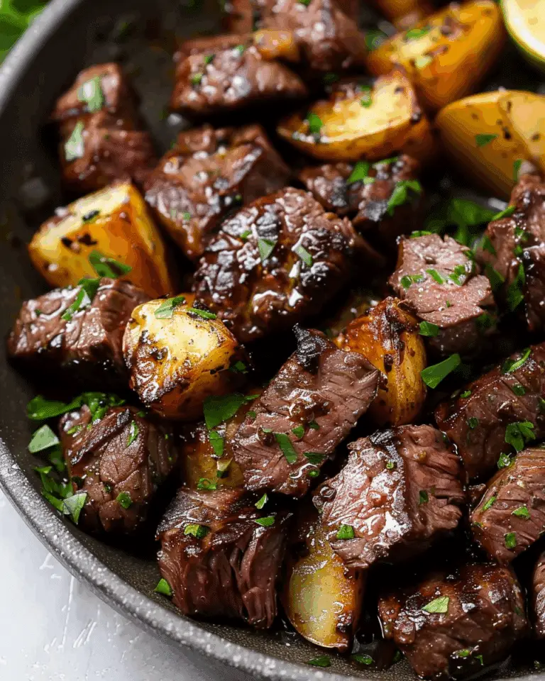 Garlic Butter Steak Bites and Potatoes