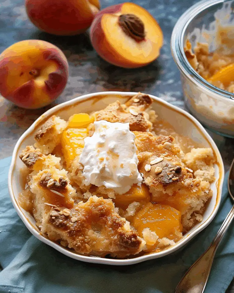 Easy Peach Bread Pudding