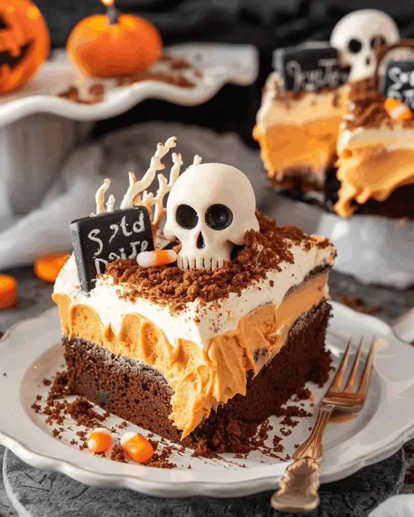 Spooky Graveyard Halloween Poke Cake