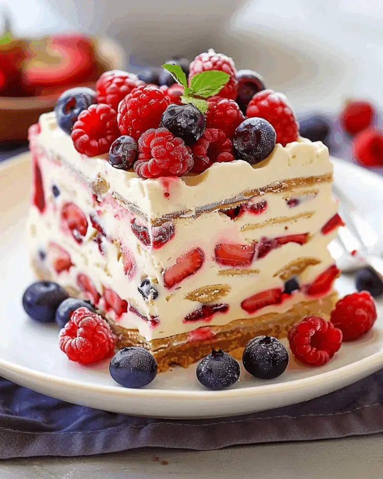 No Bake Summer Berry Icebox Cake