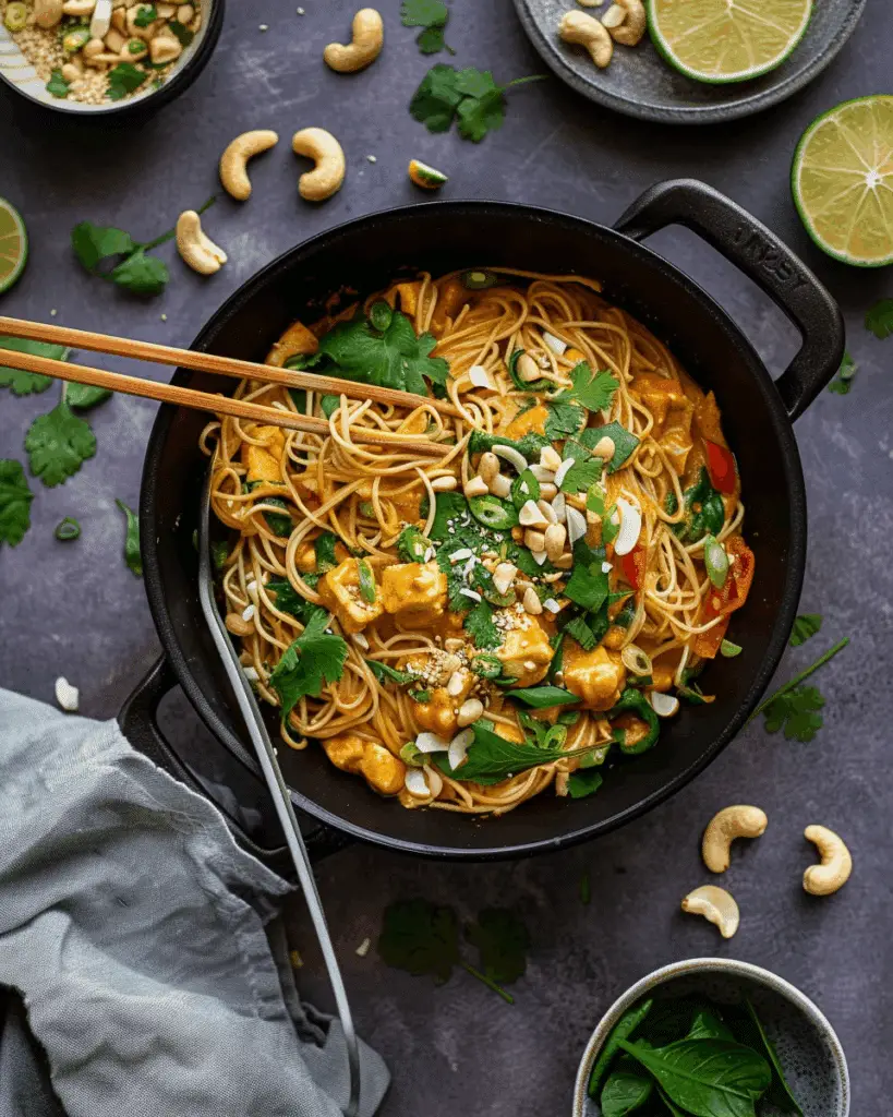 Cashew Coconut Curry Noodles