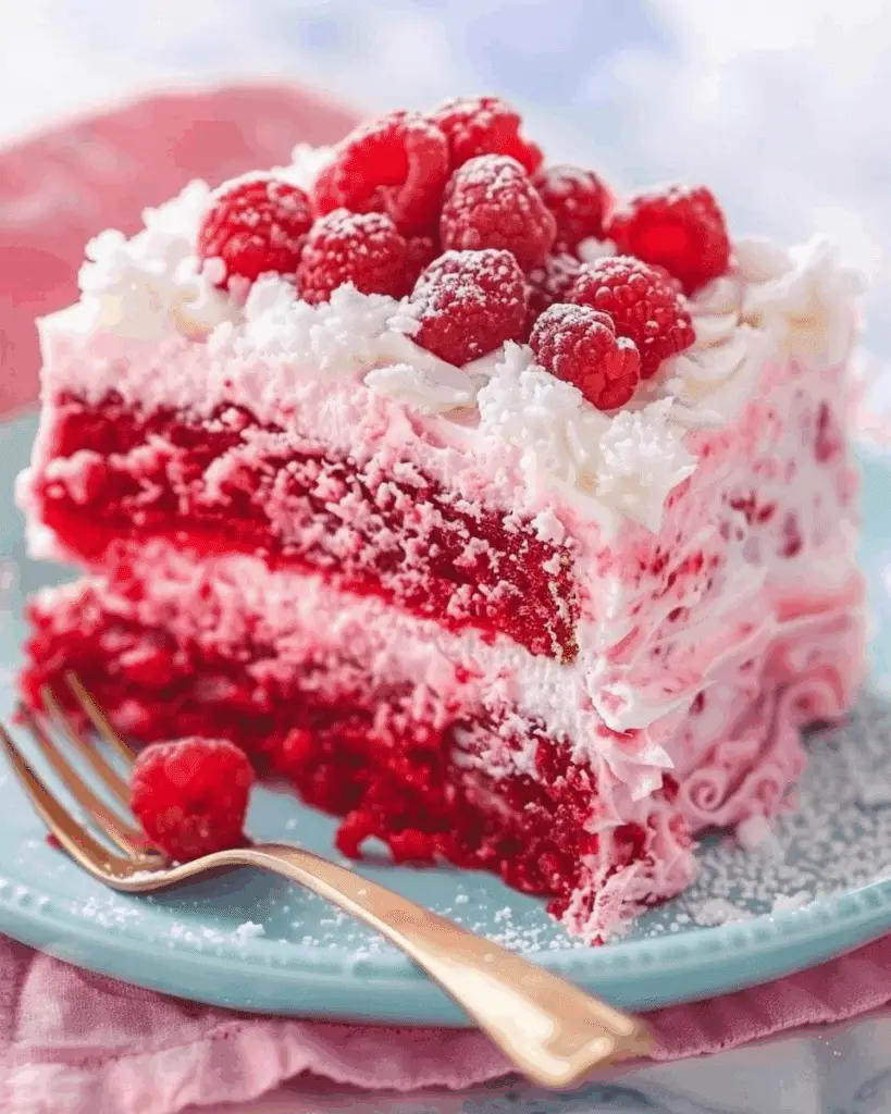 Raspberry Zinger Poke Cake