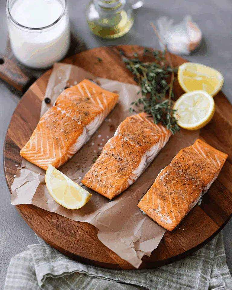 Garlic Rosemary Salmon with Creamy Dill Sauce