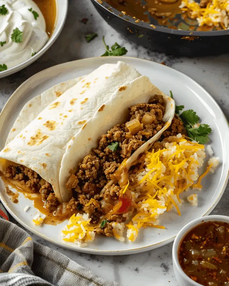 Extra Saucy Ground Beef Wet Burritos