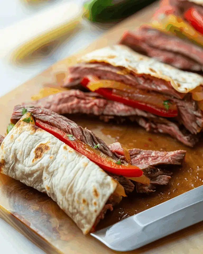 Carb Steak Fajitas Roll Ups