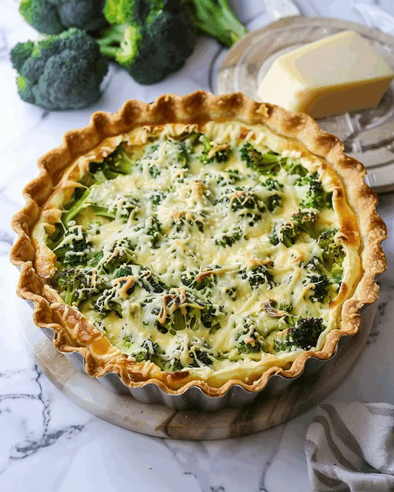 Deep Dish Broccoli Cheddar Quiche