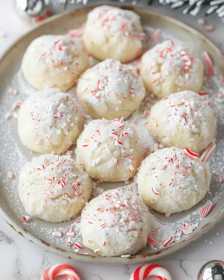 Candy Cane Snowball Cookies
