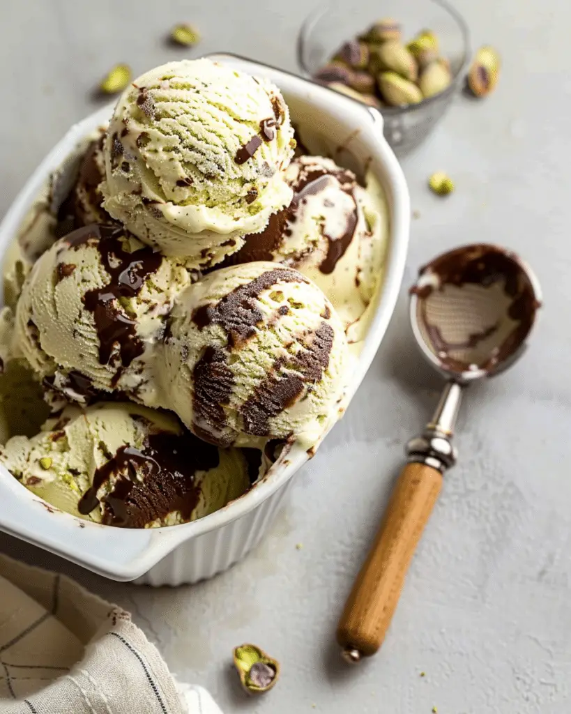Chocolate Swirl Pistachio Ice Cream