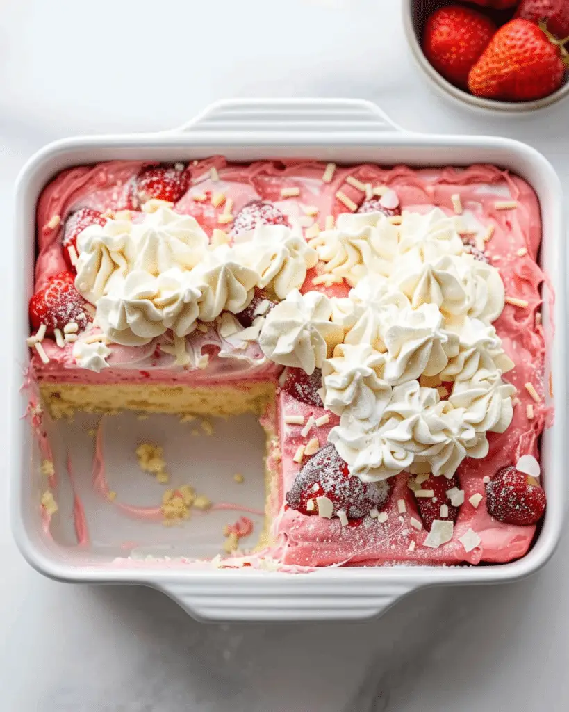 Strawberry Earthquake Cake