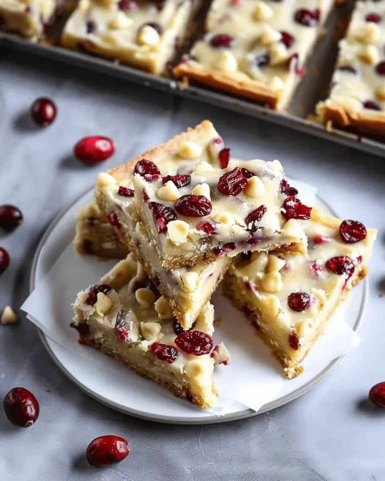 White Chocolate Cranberry Blondies