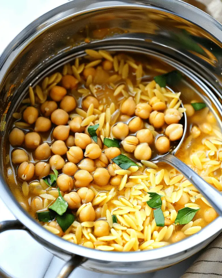 Lemony Orzo Chickpea Soup