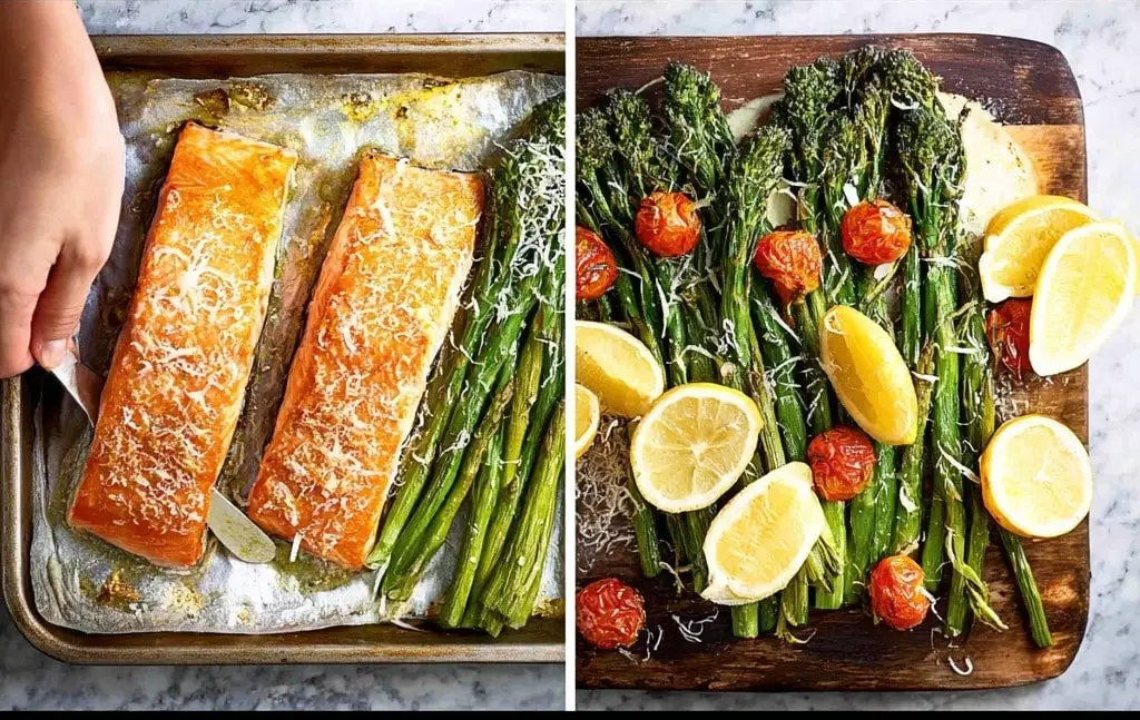 Lemon Garlic Salmon Tray Bake