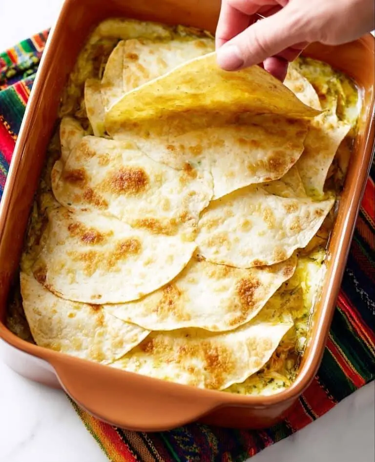 Verde Chicken Enchilada Casserole