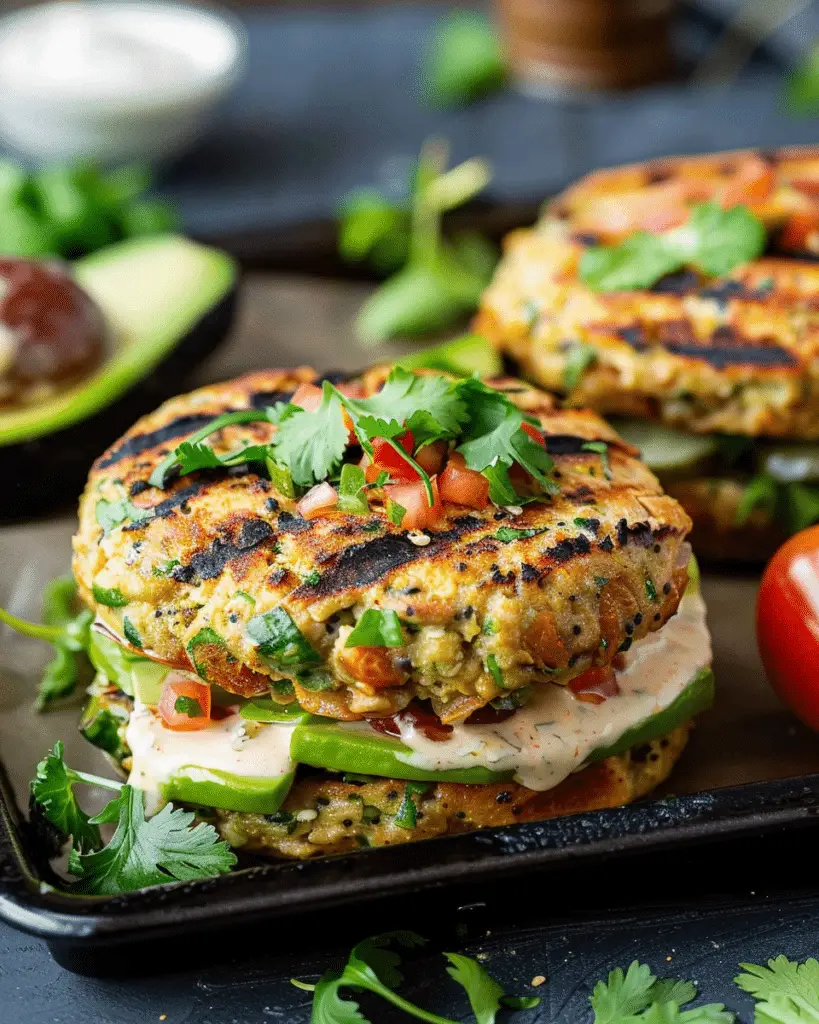 Avocado Burger with Chipotle Yogurt Sauce
